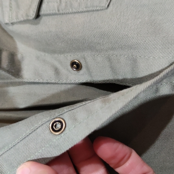 Utility cotton button down shirt Jacket Arizona patchwork forest ranger outdoor - Picture 4 of 9